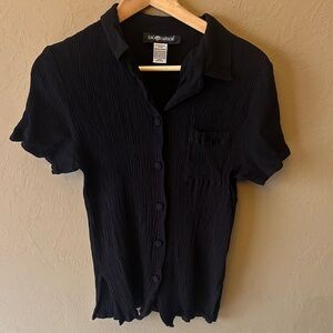 Sag Harbor Textured Black Casual Shirt